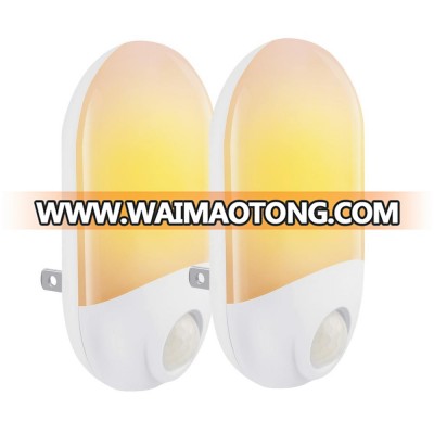 2019 new Plug-in Night Light LED Sensor with Auto Motion Sensor LED Night Light Brightness Warm White Lights for Hallway,Bed