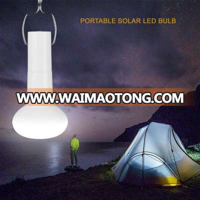 Solar Light Bulb Portable Solar Powered LED Light Bulb Lamp with Waterproof Solar for Home Emergency Camping Hiking Tent Lamp